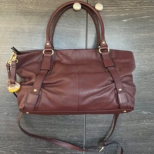 Barr & Barr Burgundy Leather Shoulder/crossbody Purse